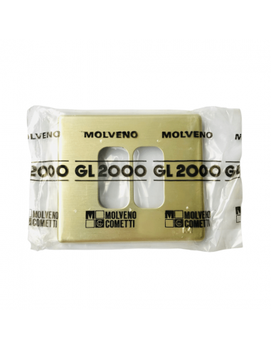 Molveno GL2000 1312.6 Placca 2 posti oro per scatole tonde, Serie Civili, MADE IN ITALY: Coppolav.it