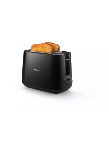Tostapane Nero Philips HD2581/90 8 impostazioni di doratura e spegnimento automatico, Riscalda e scongela, Griglia per panini