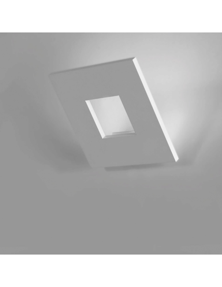 Lampada da parete Cattaneo Square 860/20A Bianca, Inclinabile, Sistema LED 24W Integrato, Dimmerabile, Luce calda, 2400 Lumen