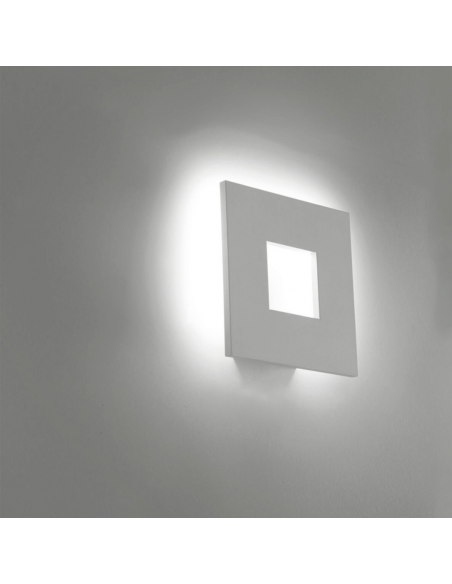 Lampada da parete Cattaneo Square 860/20A Bianca, Inclinabile, Sistema LED 24W Integrato, Dimmerabile, Luce calda, 2400 Lumen