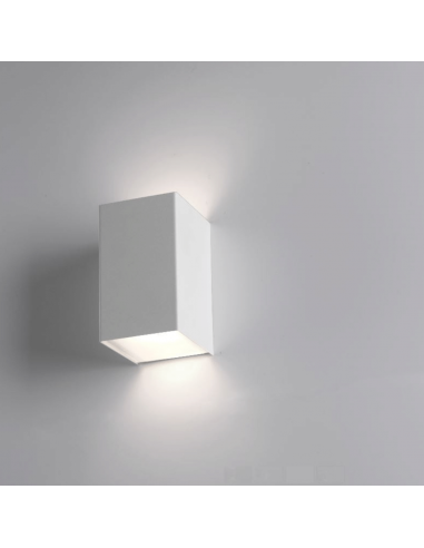 Lampada da parete Cattaneo Cubick 767/7A Bianca, Luce Sopra-Sotto, Sistema LED 17,4W Integrato, Luce calda, 1480 Lumen, IP20