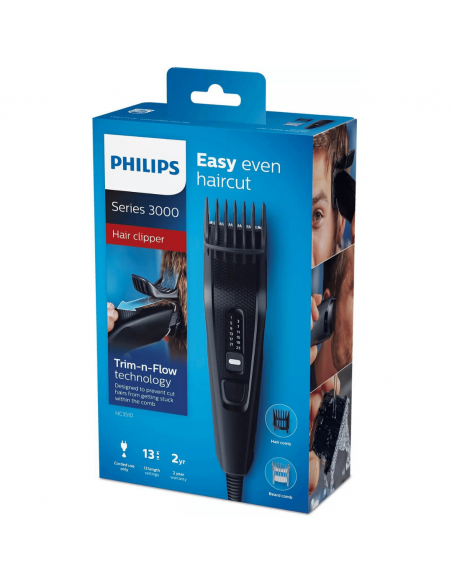 Regolacapelli e barba Philips HC3510/15 con 13 impostazioni di lunghezza, Utilizzo con cavo, Lame autoaffilanti Acciaio Inox