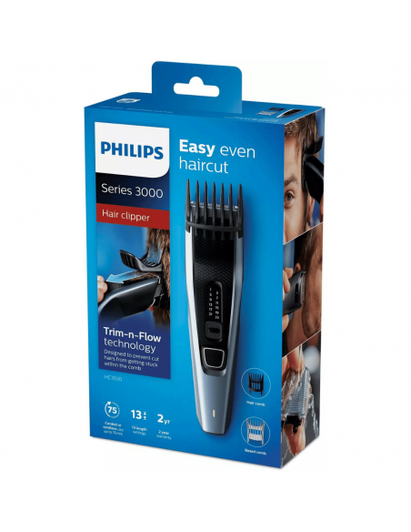 Regolacapelli e barba Philips HC3530/15 Ricaricabile con 13 impostazioni di lunghezza, Autonomia 75 minuti, Lame Acciaio Inox