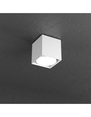 Lampada da soffitto Bianca Top Light Plate 1129/PL10-BI, Struttura in metallo verniciato, 1 GX53, Luce diffusa, Moderna